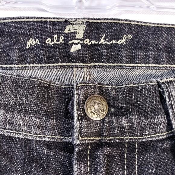 7 For All Mankind Black Flare Jeans - Picture 5 of 10